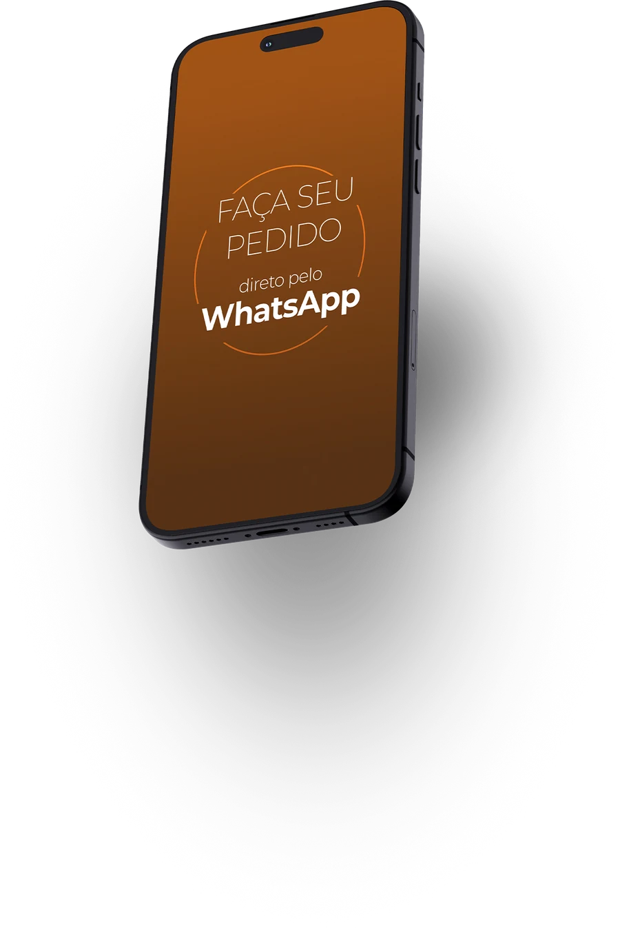 Celular mostrando o pedido direto pelo WhatsApp